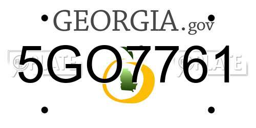 5GO7761 Georgia License Plate