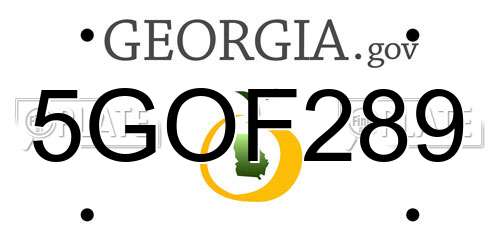 5GOF289 Georgia License Plate