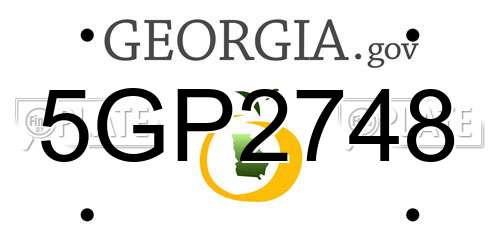 5GP2748 Georgia License Plate