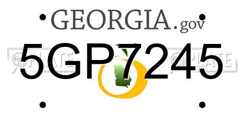 5GP7245 Georgia License Plate