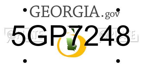 5GP7248 Georgia License Plate