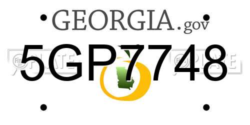 5GP7748 Georgia License Plate