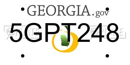 5GPT248 Georgia License Plate