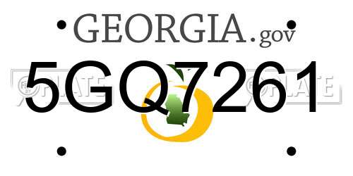 5GQ7261 Georgia License Plate