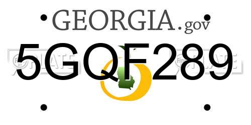 5GQF289 Georgia License Plate