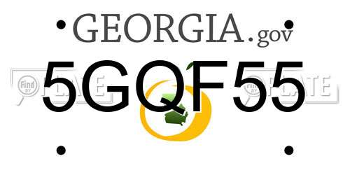 5GQF55 Georgia License Plate