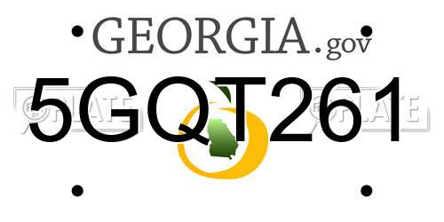 5GQT261 Georgia License Plate