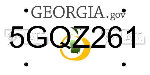 5GQZ261 Georgia License Plate