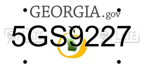 5GS9227 Georgia License Plate