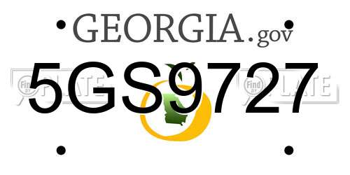 5GS9727 Georgia License Plate