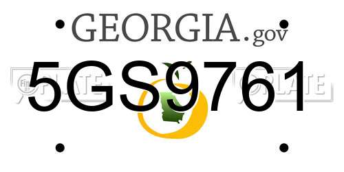 5GS9761 Georgia License Plate