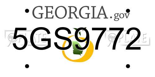 5GS9772 Georgia License Plate