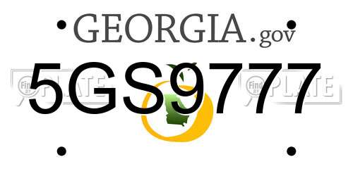 5GS9777 Georgia License Plate