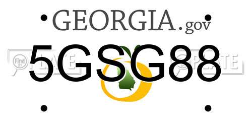5GSG88 Georgia License Plate
