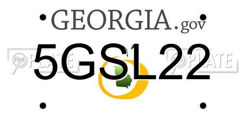 5GSL22 Georgia License Plate