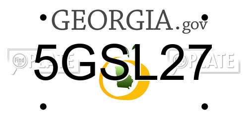 5GSL27 Georgia License Plate