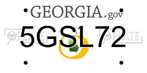 5GSL72 Georgia License Plate