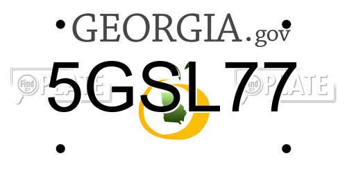 5GSL77 Georgia License Plate