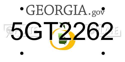 5GT2262 Georgia License Plate
