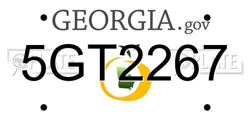 5GT2267 Georgia License Plate