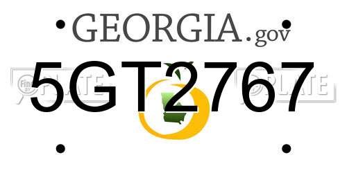 5GT2767 Georgia License Plate