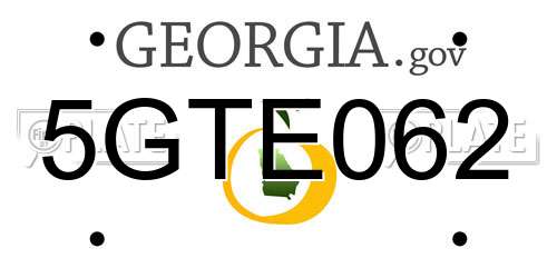 5GTE062 Georgia License Plate