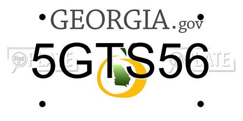 5GTS56 Georgia License Plate