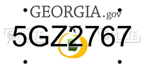 5GZ2767 Georgia License Plate