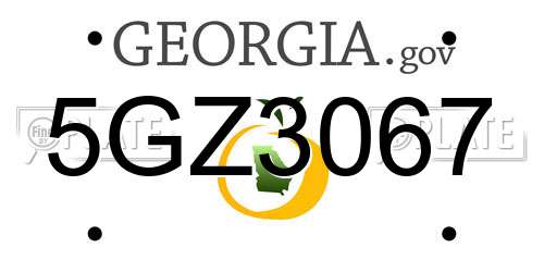 5GZ3067 Georgia License Plate