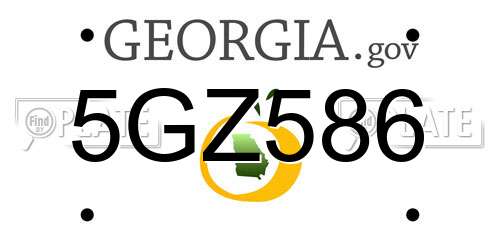 5GZ586 Georgia License Plate