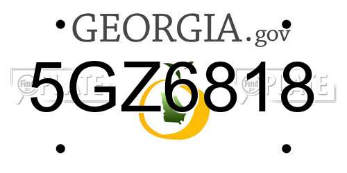 5GZ6818 Georgia License Plate