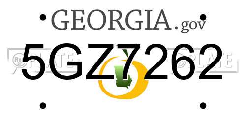 5GZ7262 Georgia License Plate