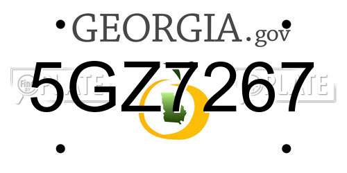 5GZ7267 Georgia License Plate