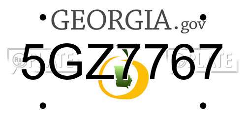 5GZ7767 Georgia License Plate