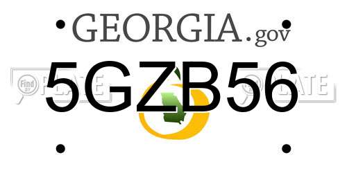 5GZB56 Georgia License Plate