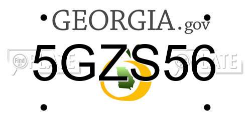 5GZS56 Georgia License Plate