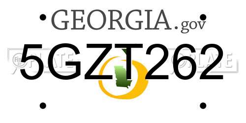 5GZT262 Georgia License Plate