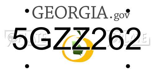 5GZZ262 Georgia License Plate