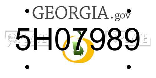 5H07989 Georgia License Plate