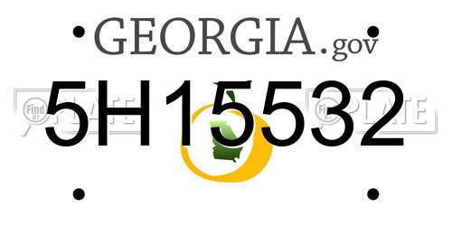 5H15532 Georgia License Plate