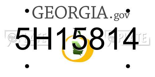 5H15814 Georgia License Plate