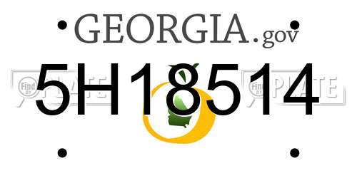 5H18514 Georgia License Plate