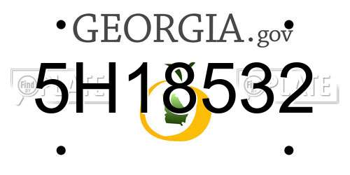 5H18532 Georgia License Plate