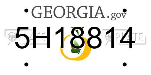 5H18814 Georgia License Plate