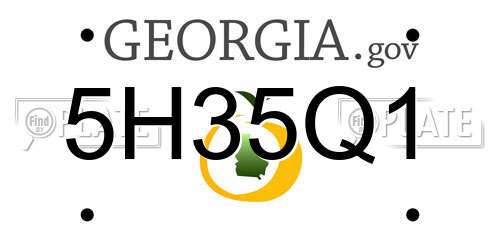5H35Q1 Georgia License Plate