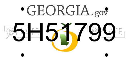 5H51799 Georgia License Plate