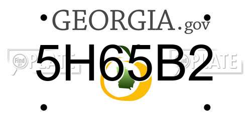 5H65B2 Georgia License Plate