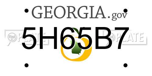 5H65B7 Georgia License Plate