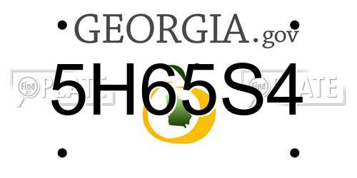 5H65S4 Georgia License Plate