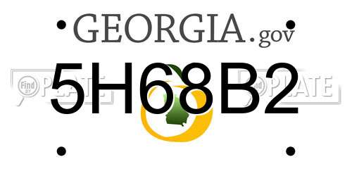5H68B2 Georgia License Plate